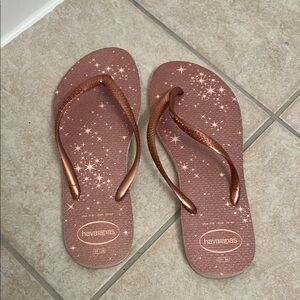 Havaianas Sparkling Flip Flops in Copper